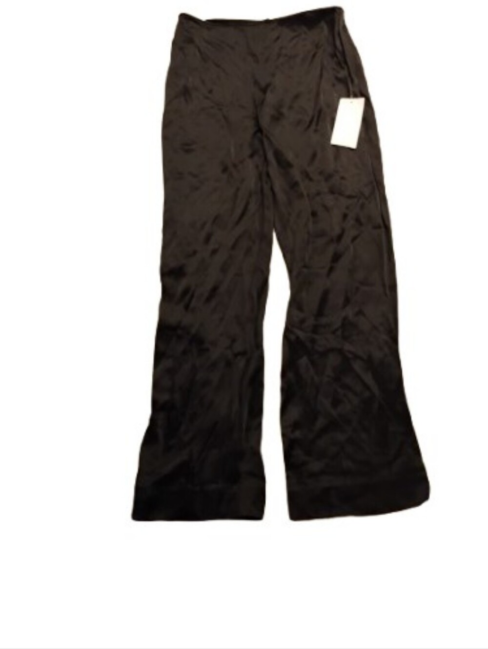 NWT Carmen Marc Valvo Womens Black Satin Dress Pants Sz 8